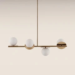 houseof 4 Plate Pendant Light | Brass