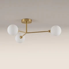 houseof 3 Light Flush Ceiling Light | Brass