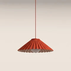 houseof Pleat Ceiling Light | White & Red