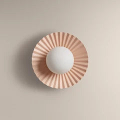 houseof Pleat Flush Wall Light | White & Red