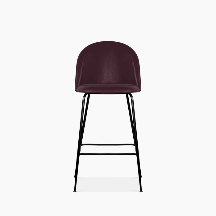 Heather Kitchen Stool Vintage Dark Red Faux Leather