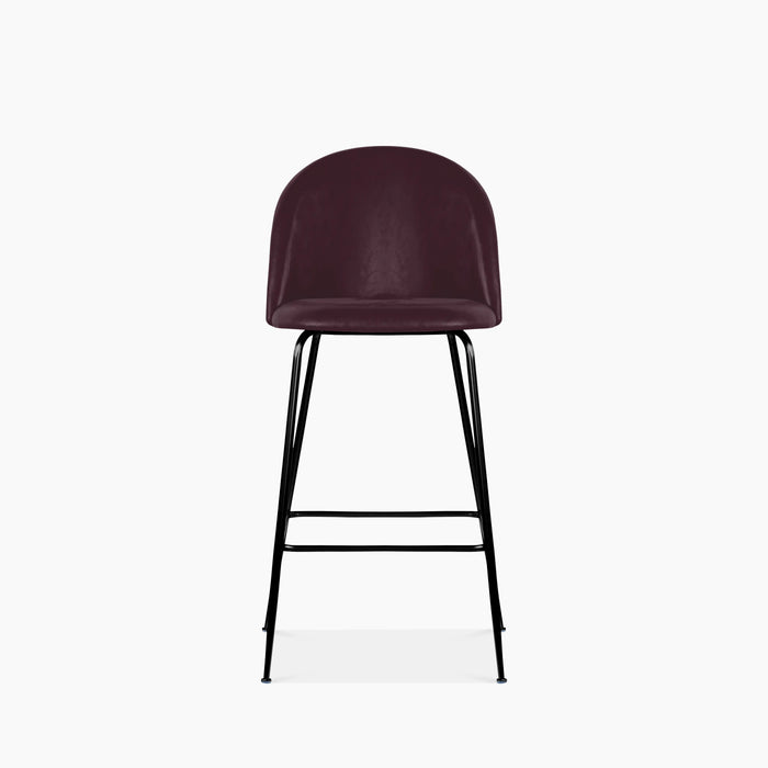 Heather Kitchen Stool | Vintage Dark Red Faux Leather