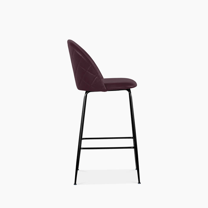 Heather Kitchen Stool | Vintage Dark Red Faux Leather