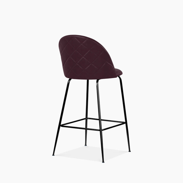 Heather Kitchen Stool Vintage Dark Red Faux Leather