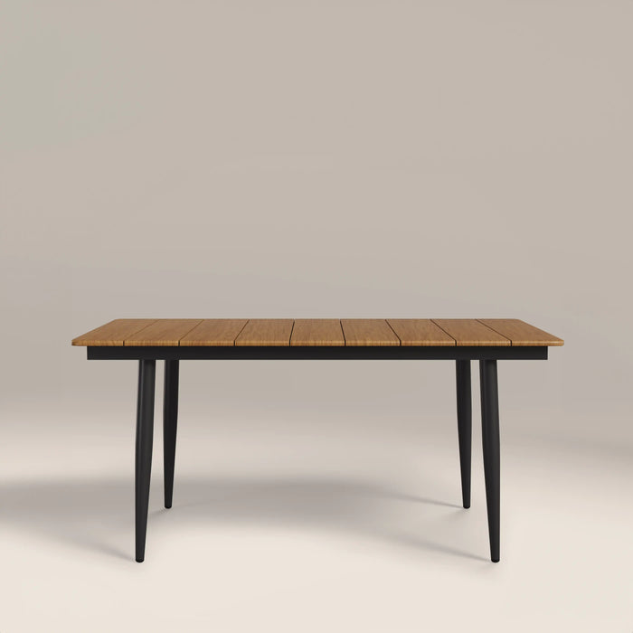 Lorenzo 6 Seat Rectangle Garden Dining Table | Oak & Black
