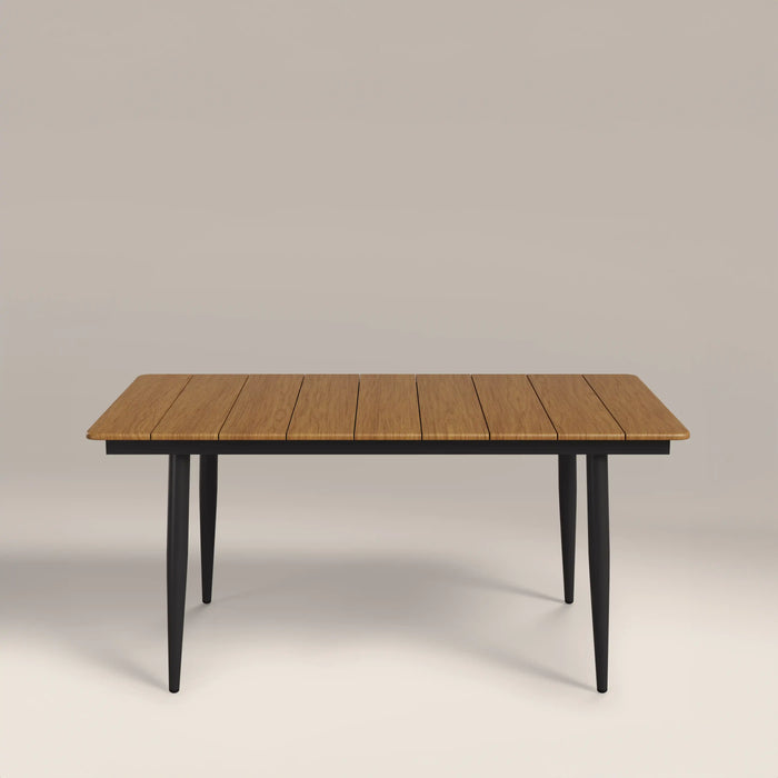 Lorenzo 6 Seat Rectangle Garden Dining Table | Oak & Black