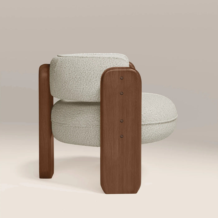 Porter Armchair Speckled Stone Sustainable Boucle & Walnut