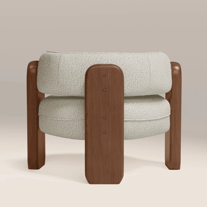 Porter Armchair Speckled Stone Sustainable Boucle & Walnut