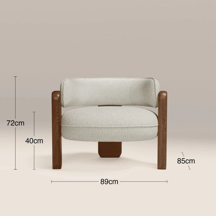Porter Armchair Speckled Stone Sustainable Boucle & Walnut