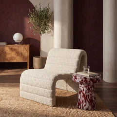 Lopez Accent Chair | Speckled Stone Sustainable Boucle