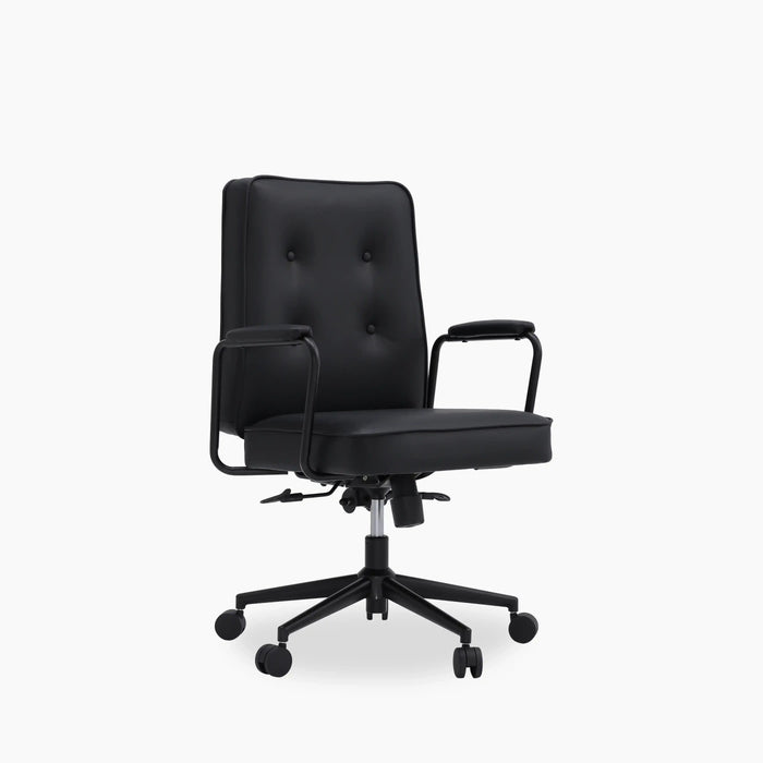 Maize Office Chair Vintage Black Faux Leather & Black