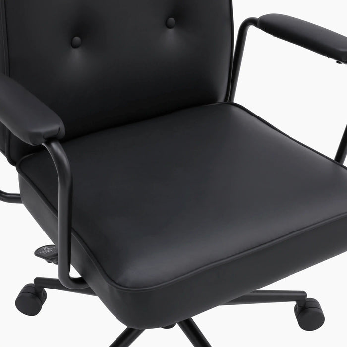 Maize Office Chair Vintage Black Faux Leather & Black