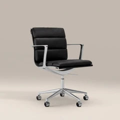 Urma Office Chair | Black Faux Leather & Chrome