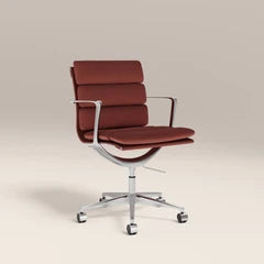 Urma Office Chair | Rust Red Sustainable Velvet & Chrome