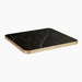 Delina Square Table Top | Black Sintered Stone & Brass