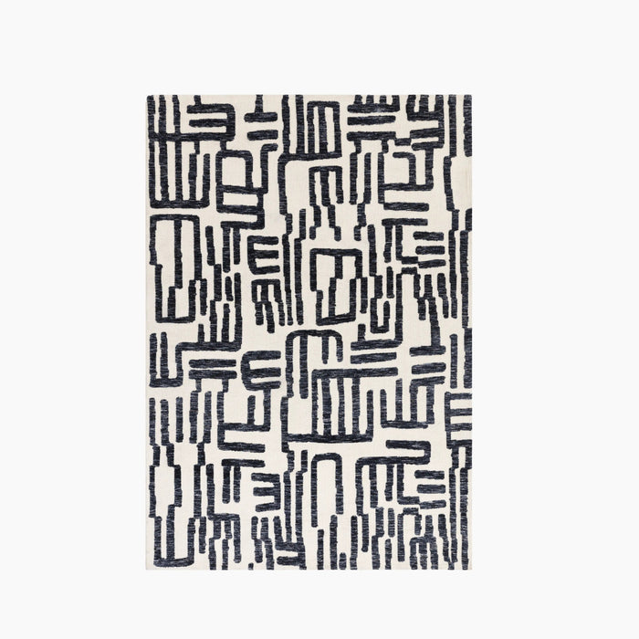 Mason Script Rug Cream & Black