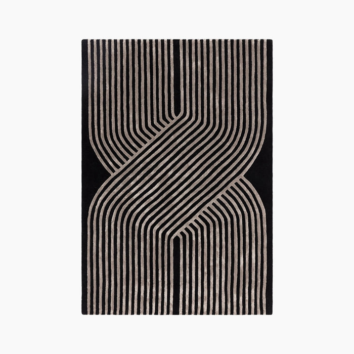 Athena Hand Tufted Wool Rug Black & Light Copper