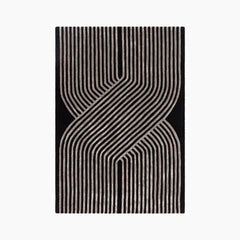 Athena Hand Tufted Wool Rug | Black & Light Copper