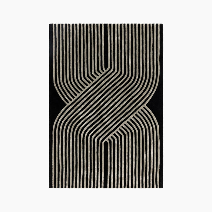 Athena Hand Tufted Wool Rug Black & Light Copper
