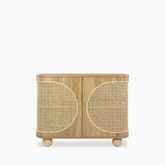 Una 2 Door Wooden Sideboard | Oak & Natural Cane