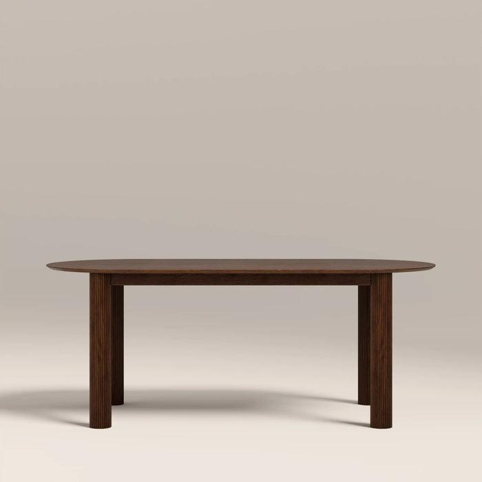 Skylar 6 Seat Oval Wooden Dining Table Smoked Walnut