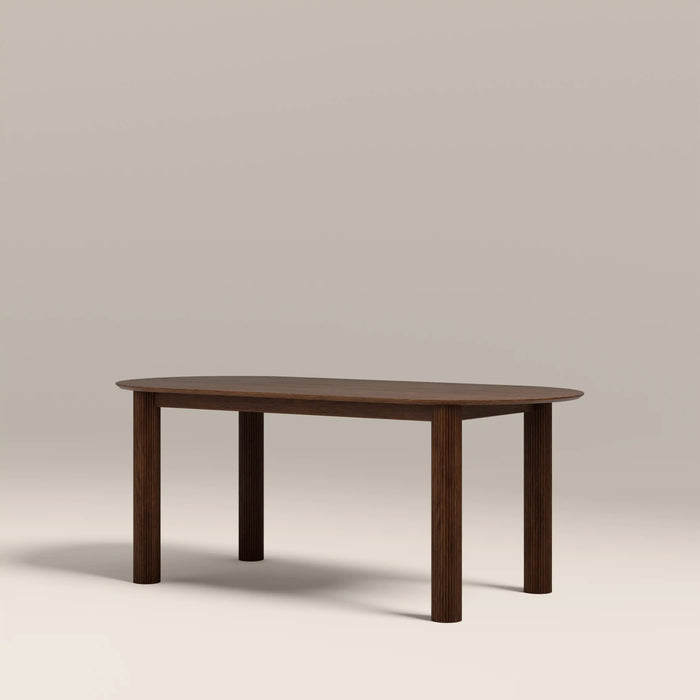 Skylar 6 Seat Oval Wooden Dining Table Smoked Walnut
