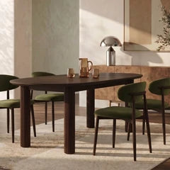 Skylar 6-8 Seat Oval Extendable Wooden Dining Table | Smoked Walnut