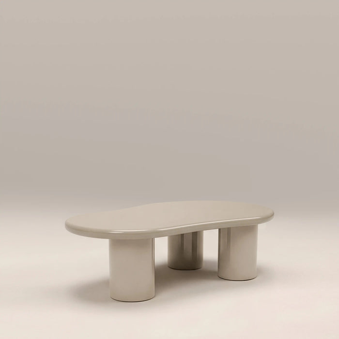 Modica Curved Coffee Table High Gloss Soft Ecru