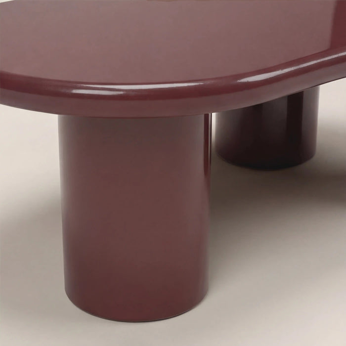 Modica Curved Coffee Table High Gloss Cherry Red
