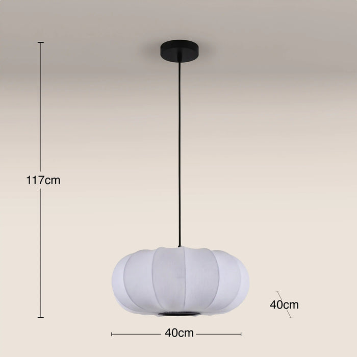 Everett Oval Bubble Pendant Light White
