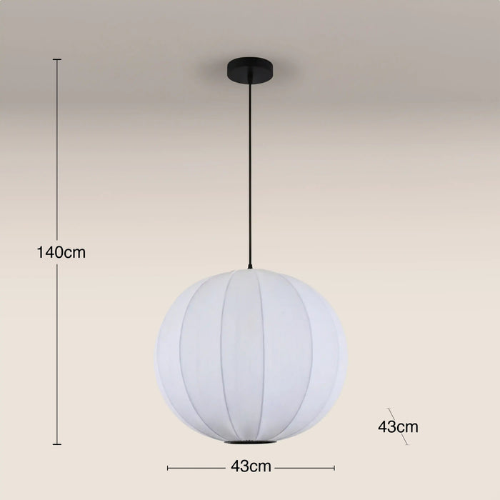 Everett Round Bubble Pendant Light White