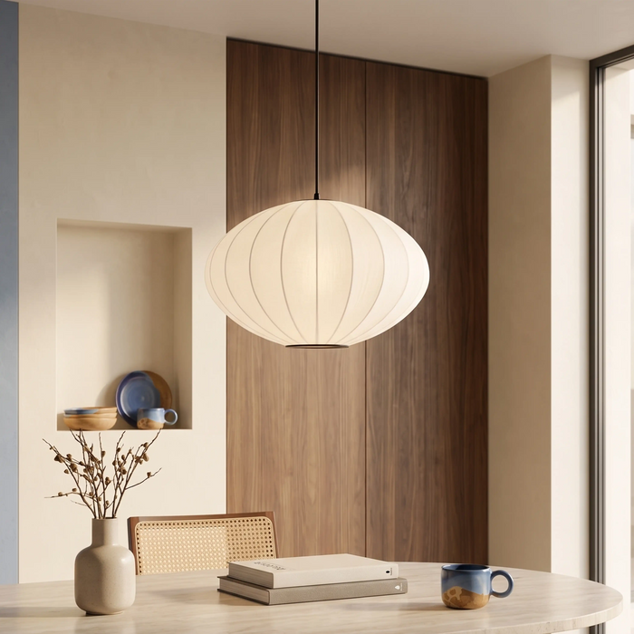 Everett Saucer Bubble Pendant Light White