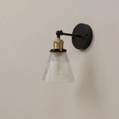 Ezra Wall Light | Ribbed Glass & Antique Brass