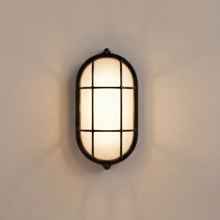 Parker Wall Light Ribbed Glass & Black
