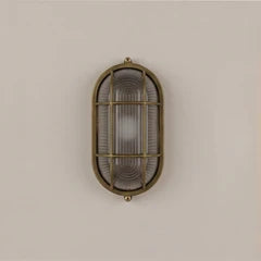 Parker Wall Light | Ribbed Glass & Antique Brass