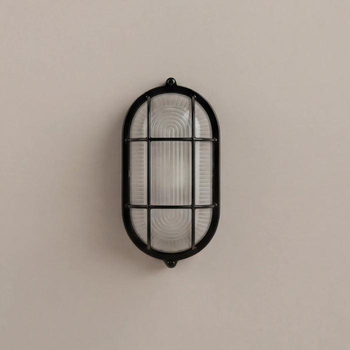 Parker Wall Light Ribbed Glass & Black