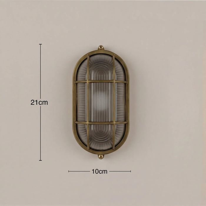 Parker Wall Light Ribbed Glass & Antique Brass