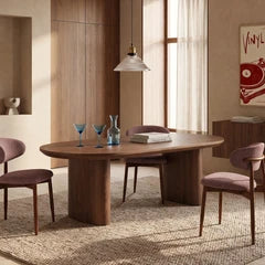 Hansen 8 Seat Oval Wooden Dining Table | Walnut