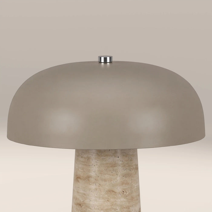 Albany Table Lamp Taupe & Natural Travertine