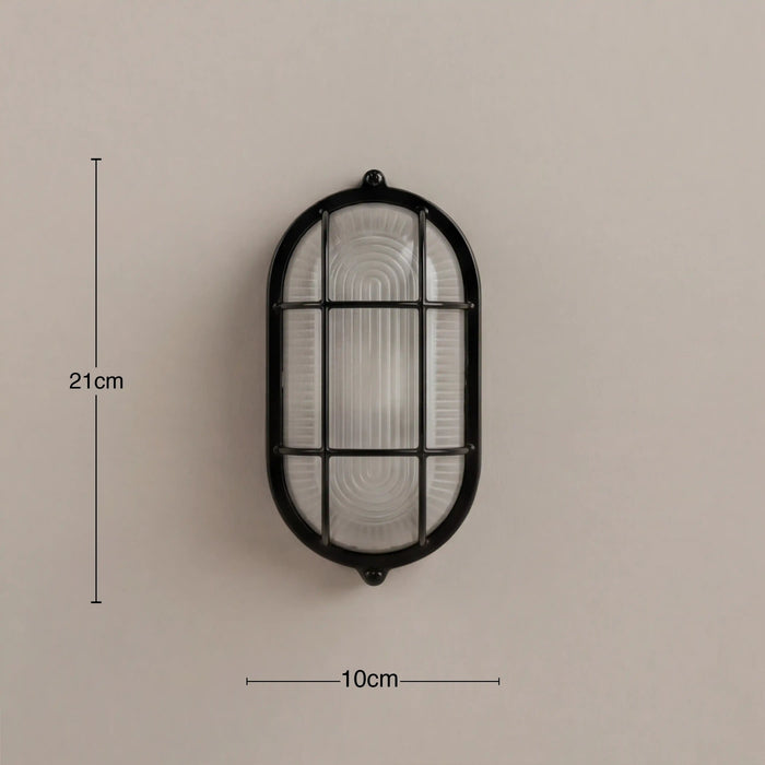 Parker Wall Light Ribbed Glass & Black