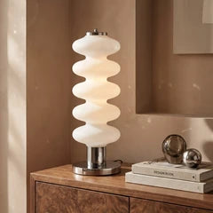 Atomic Table Lamp | Opal & Chrome