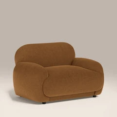 Cloud Armchair | Caramel Brown Sustainable Mohair Velvet