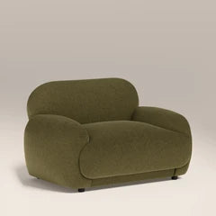 Cloud Armchair | Moss Green Sustainable Mohair Velvet