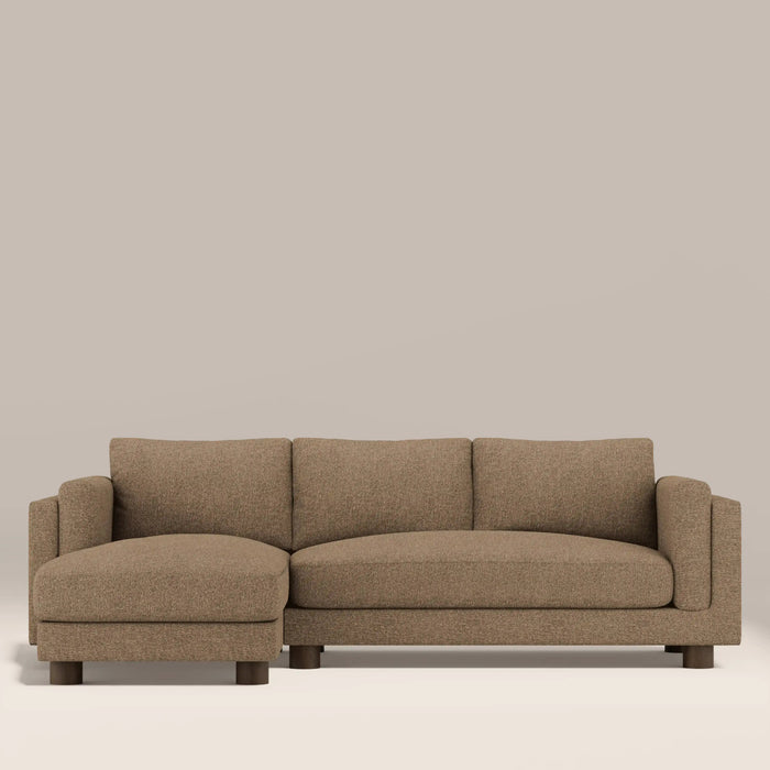 Halton Left Hand 3 Seater Chaise Sofa Speckled Cappuccino Boucle