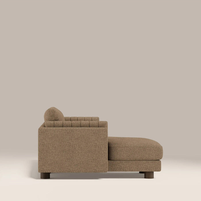 Halton Left Hand 3 Seater Chaise Sofa Speckled Cappuccino Boucle