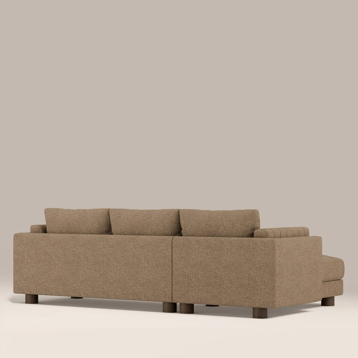 Halton Left Hand 3 Seater Chaise Sofa Speckled Cappuccino Boucle