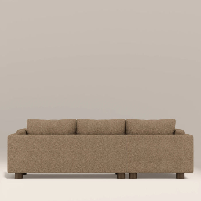 Halton Left Hand 3 Seater Chaise Sofa Speckled Cappuccino Boucle