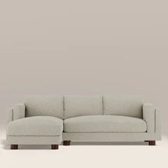 Halton Left Hand 3 Seater Chaise Sofa | Speckled Stone Sustainable Boucle