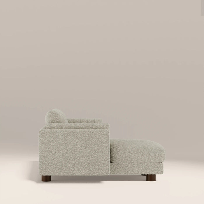 Halton Left Hand 3 Seater Chaise Sofa Speckled Stone Sustainable Boucle