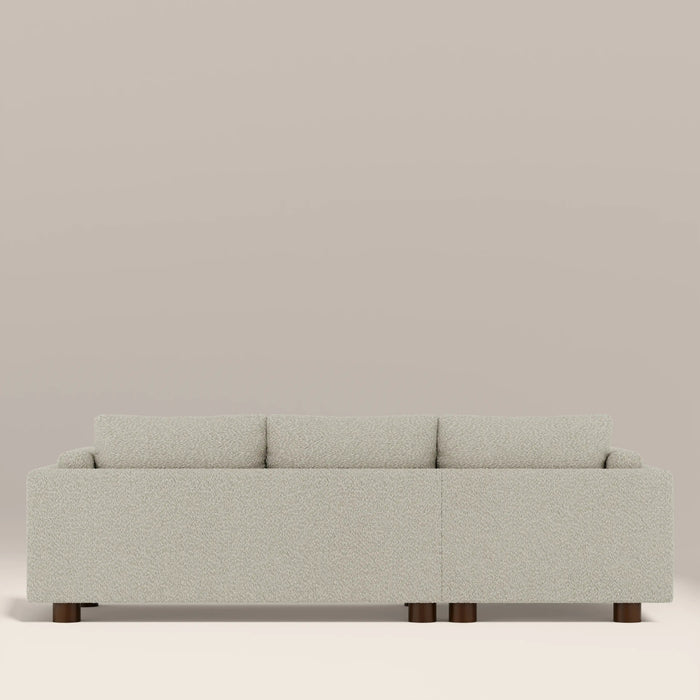 Halton Left Hand 3 Seater Chaise Sofa Speckled Stone Sustainable Boucle